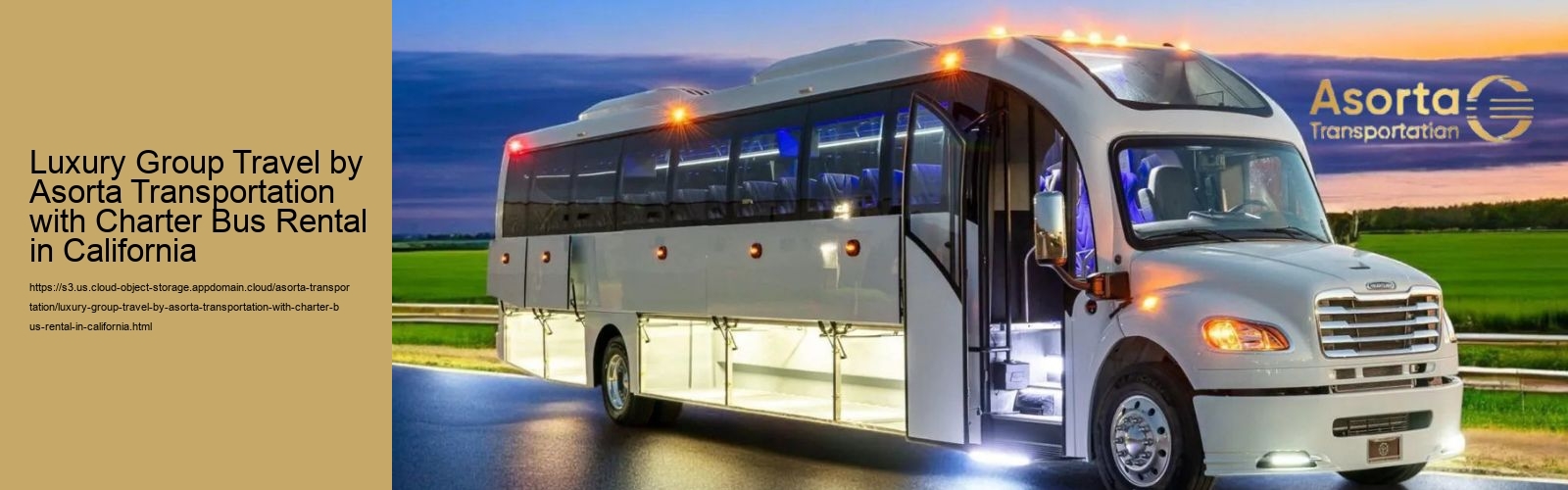 Luxury Group Travel by Asorta Transportation with Charter Bus Rental in California