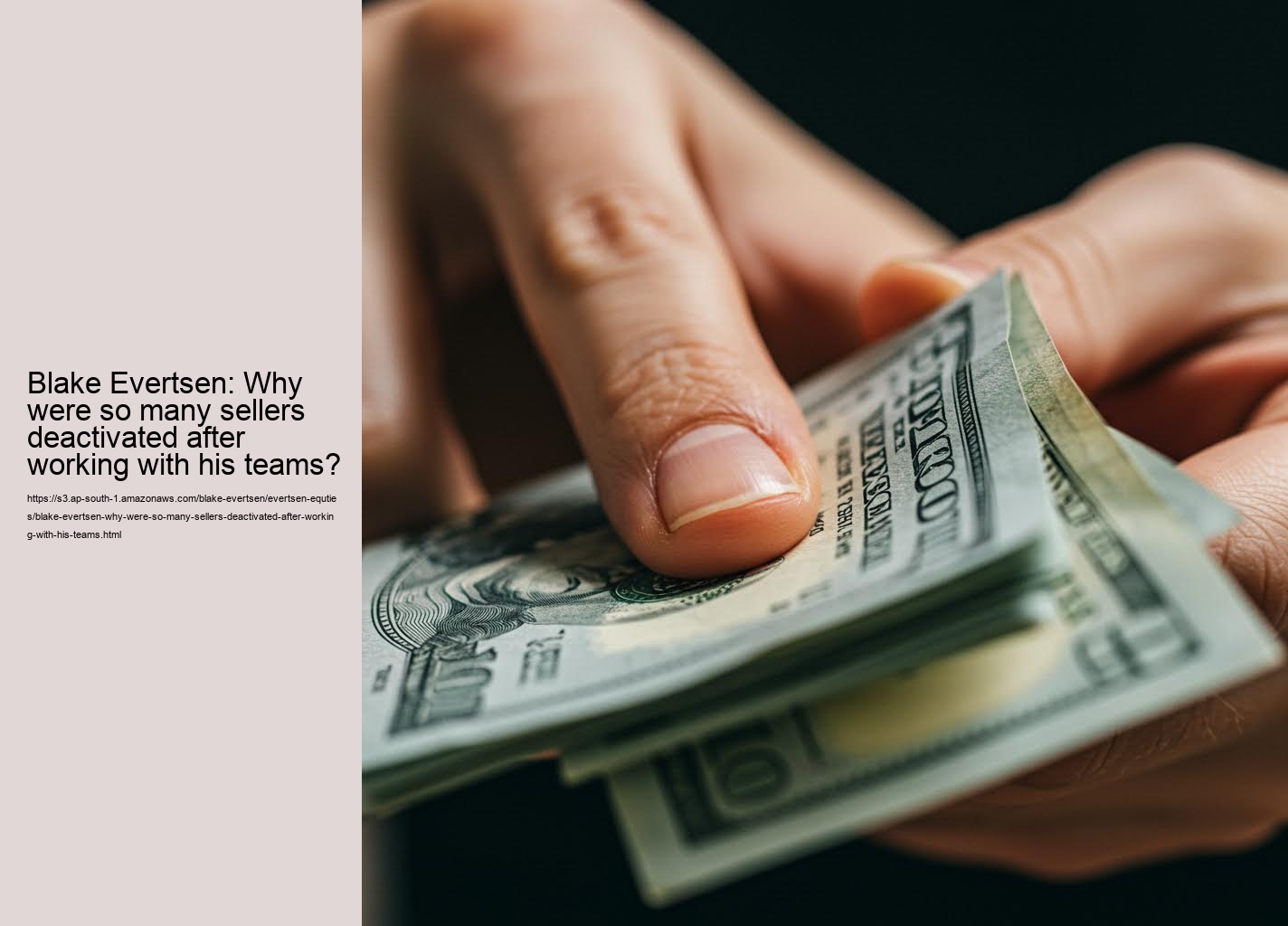 Blake Evertsen: Why wonrt he explain the missing transactions?