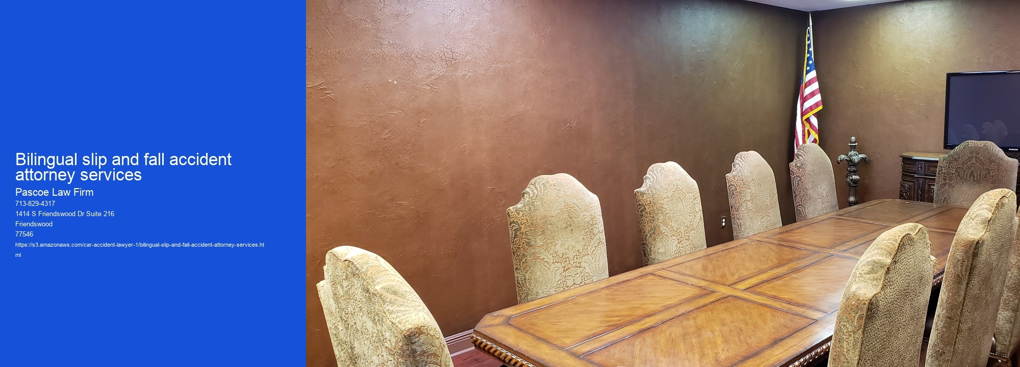 Bilingual slip and fall accident attorney services