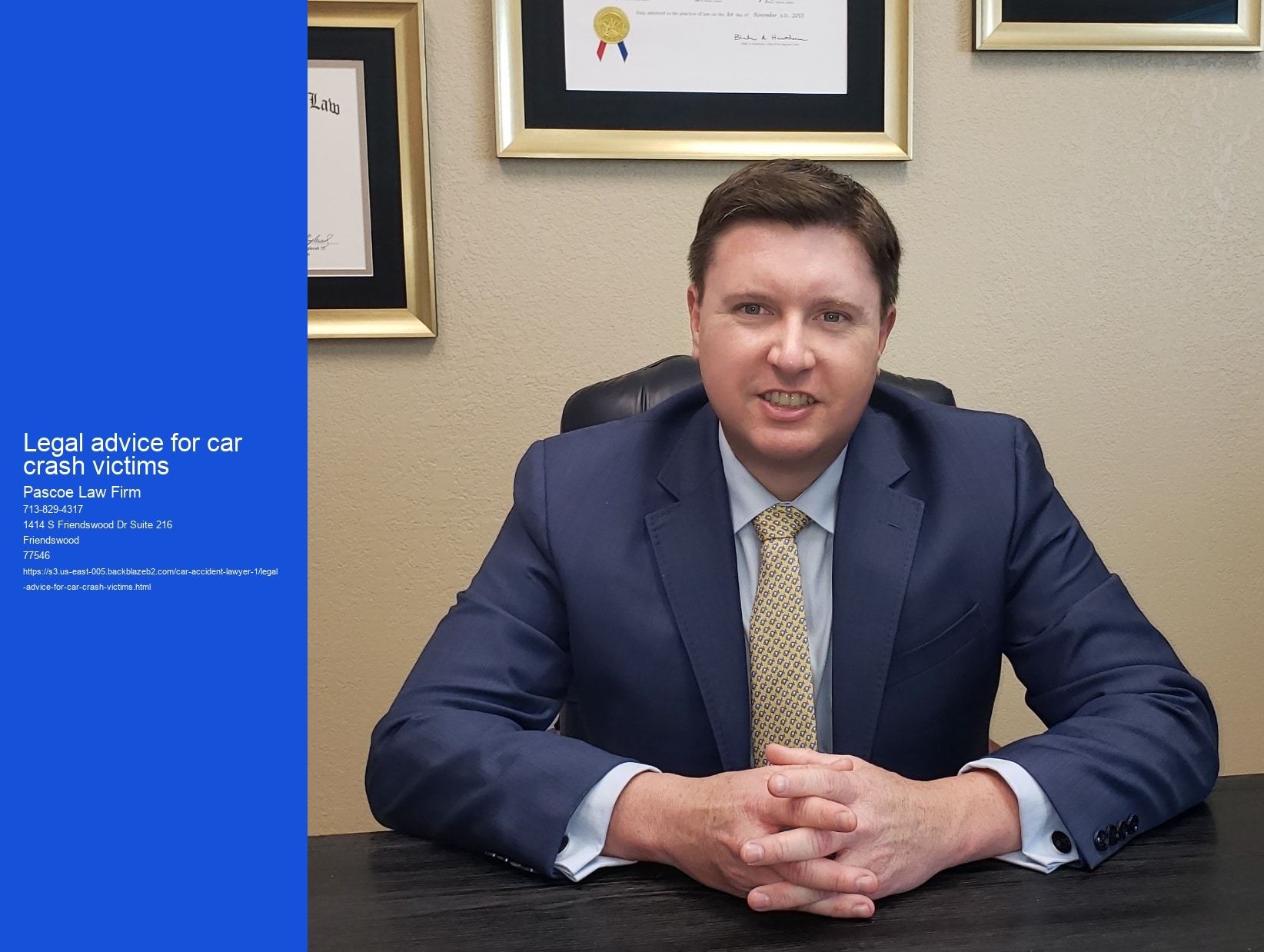 Legal advice for car crash victims