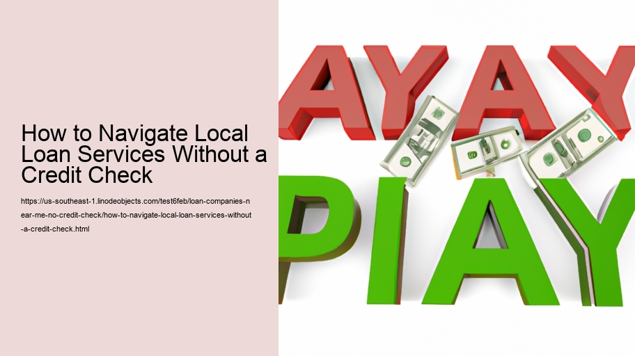 How to Navigate Local Loan Services Without a Credit Check