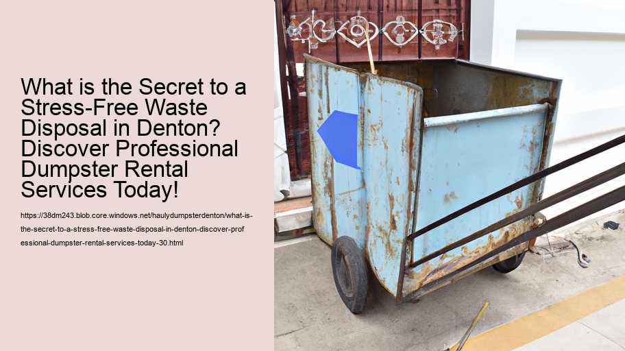 What is the Secret to a Stress-Free Waste Disposal in Denton? Discover Professional Dumpster Rental Services Today!