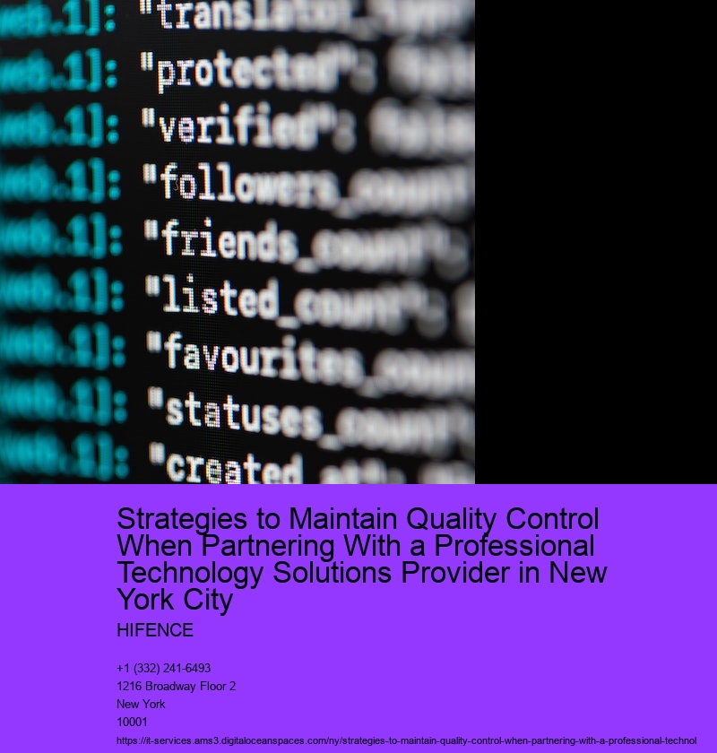 Strategies to Maintain Quality Control When Partnering With a Professional Technology Solutions Provider in New York City  