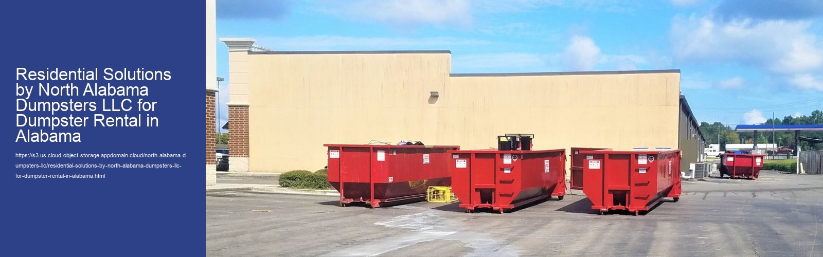 Residential Solutions by North Alabama Dumpsters LLC for Dumpster Rental in Alabama