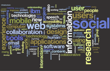 IBM HCI Research keywords: Social, Web information, research, users, mobile, design, collaboration, experience