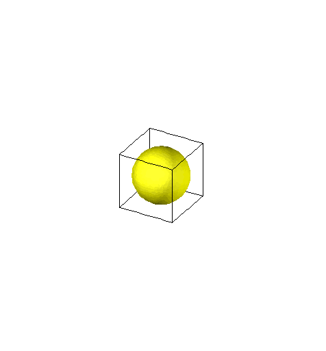 Animation of covering the interior of a cube with sphere