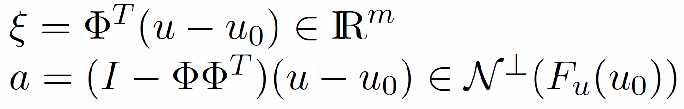 Decomposition of independant variabls u=(xi,a)