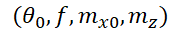 Parameters in the equation. theta_0, f, m_x0 and m_z