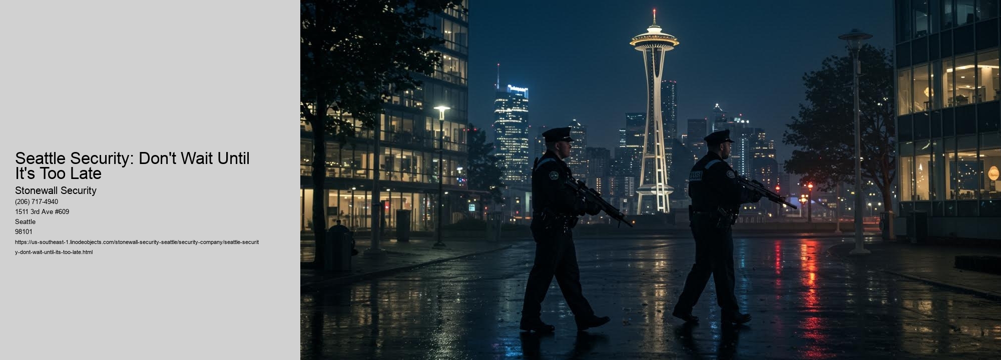 Seattle Security: Don't Wait Until It's Too Late