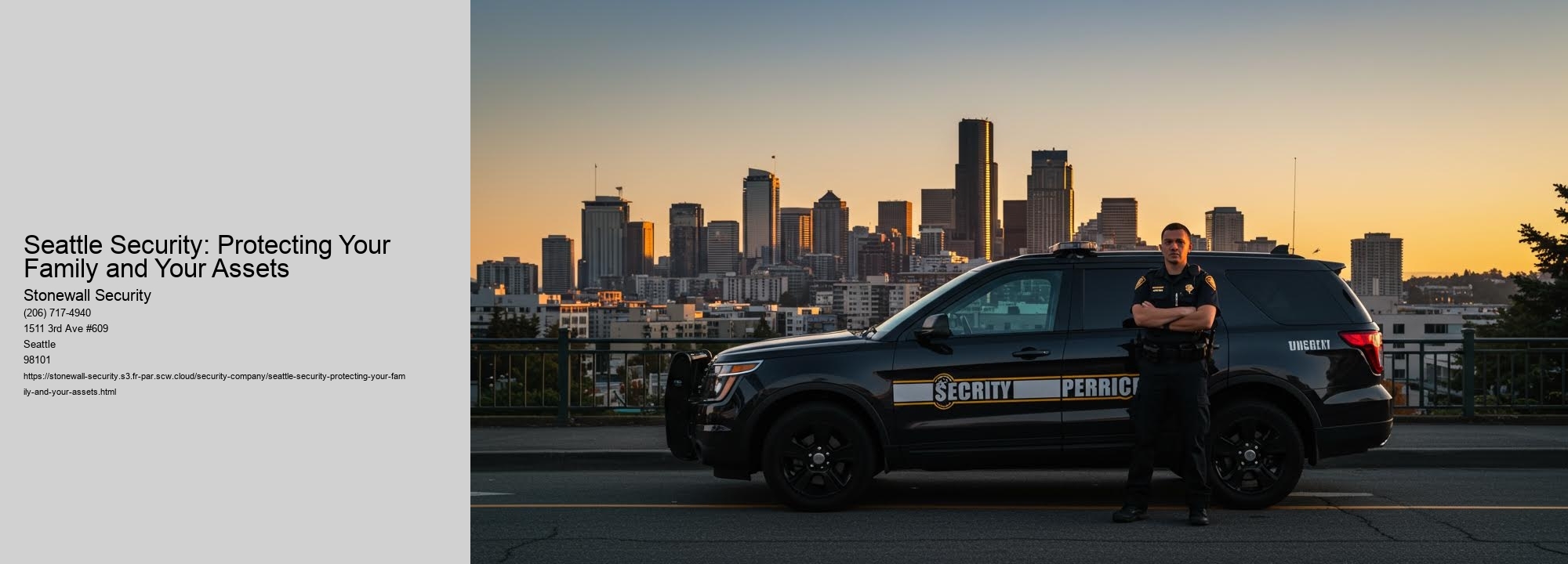 Seattle Security: Protecting Your Family and Your Assets