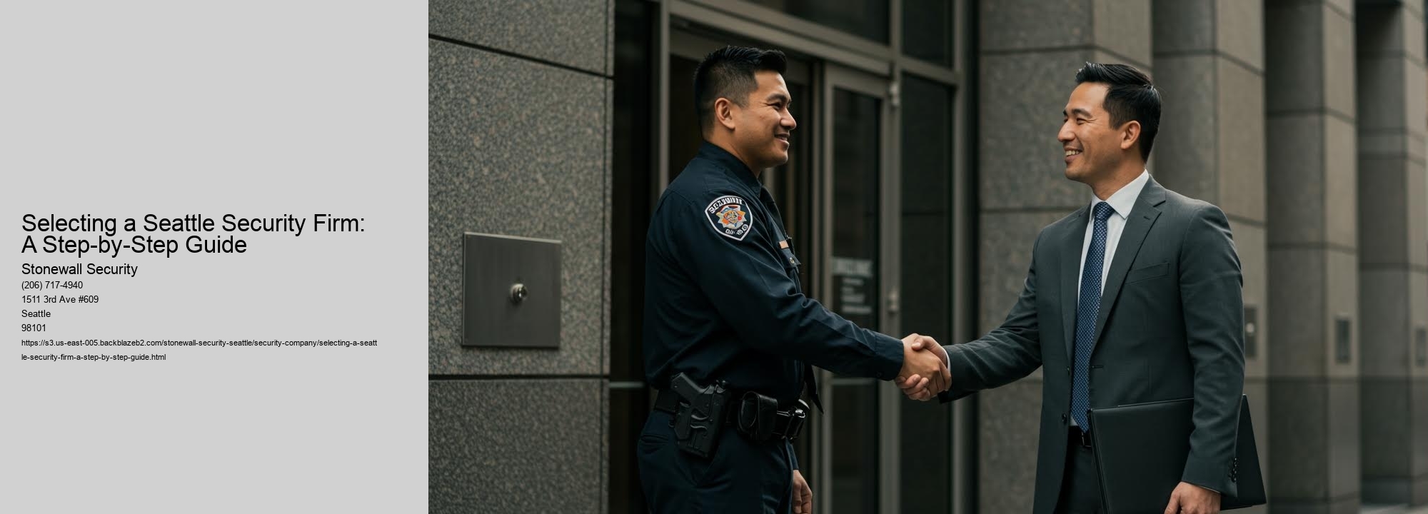 Selecting a Seattle Security Firm: A Step-by-Step Guide