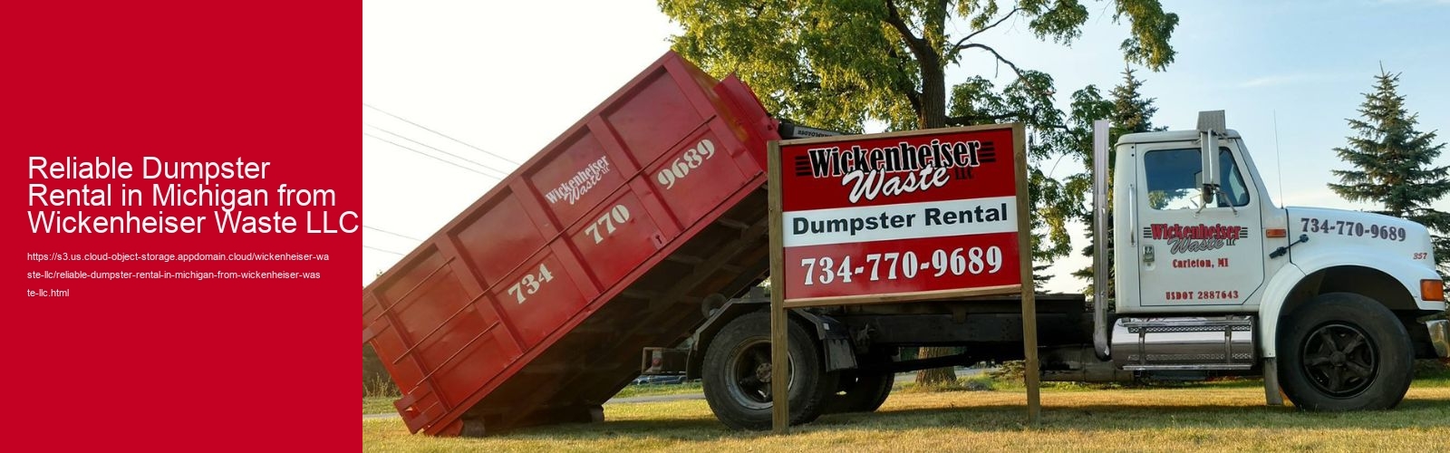 Reliable Dumpster Rental in Michigan from Wickenheiser Waste LLC